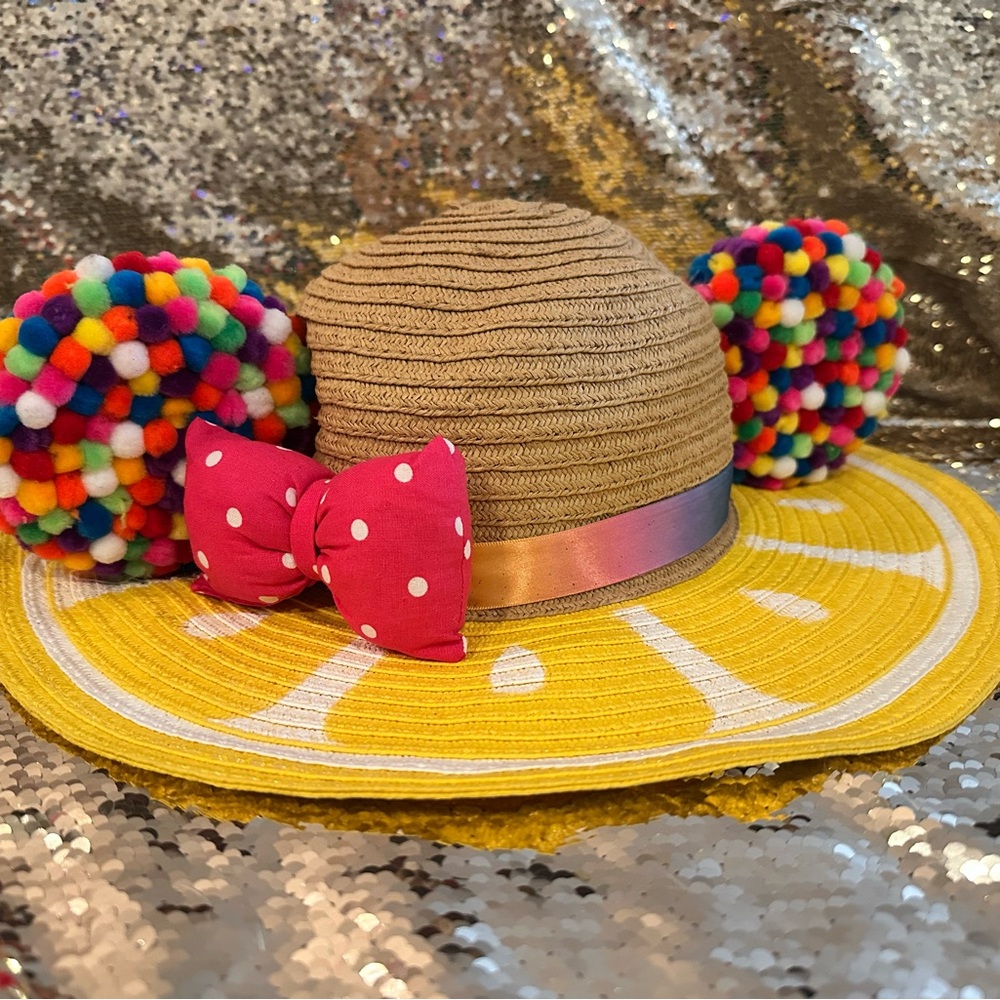 Girls Rainbow Minnie Sun Hat